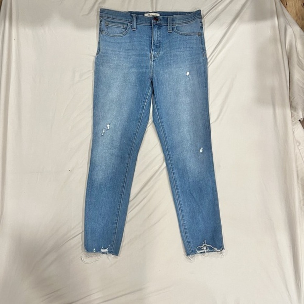 Madewell Women's 10" High Rise Jeggings Size 29 Distressed Raw Hem‎ Skinny Jeans